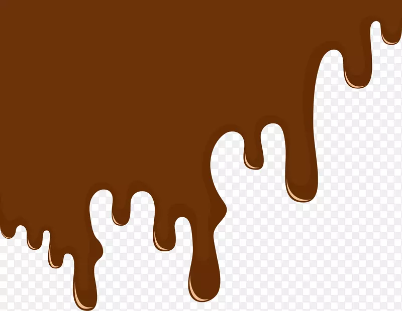 热巧克力贴纸夹艺术.棕色鲜巧克力汁装饰图案