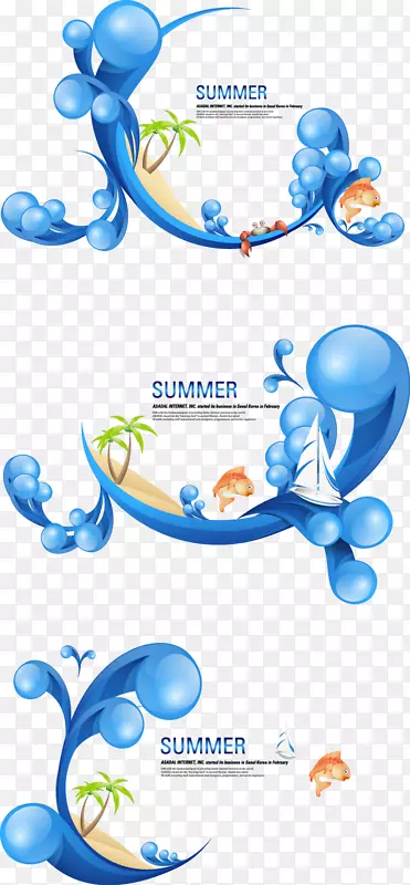 夏季剪贴画-蓝色大圆圈