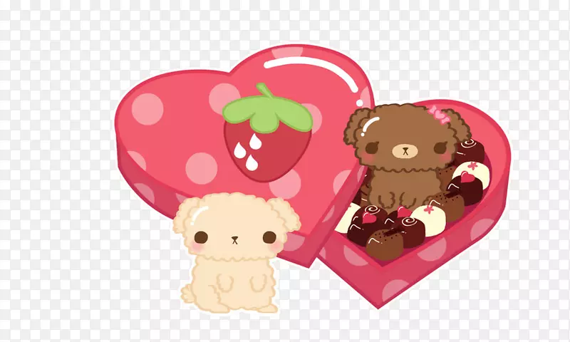 情人节礼物巧克力心形礼品盒和巧克力