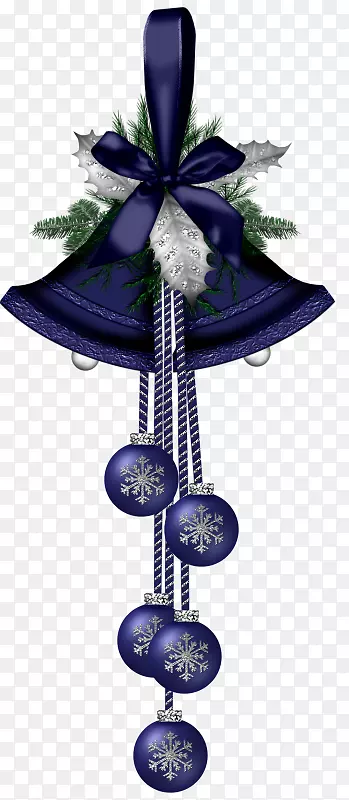 蓝色圣诞铃铛夹艺术-圣诞铃铛