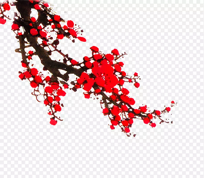 梅花-红色梅花图案