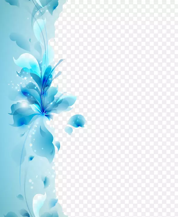 蓝花壁纸.蓝色手绘装饰花