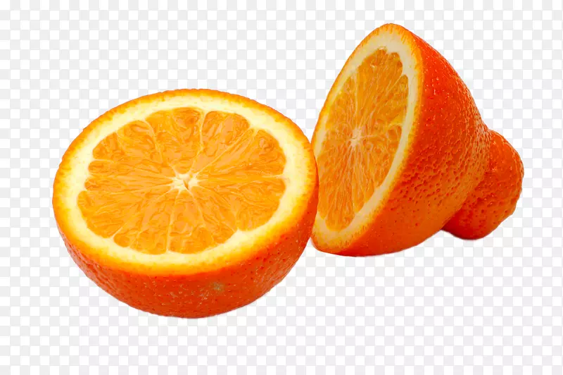 橙色食品-橙子切成两半