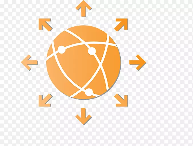 数据集成软件数据仓库图.橙色箭头地球