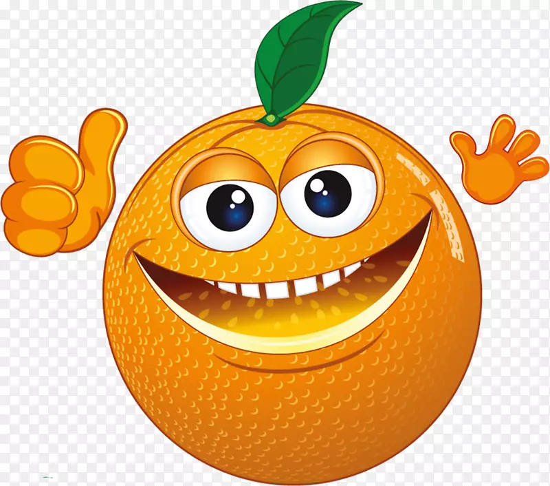 橙色南瓜微笑剪辑艺术-微笑橙子