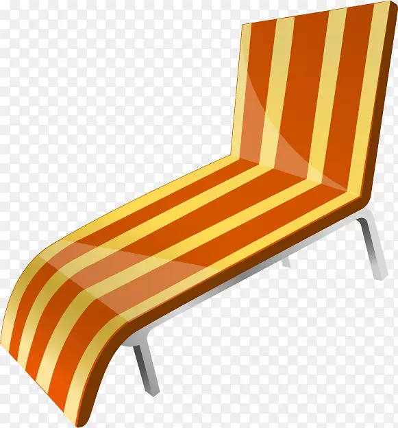 沙滩椅-橙色躺椅