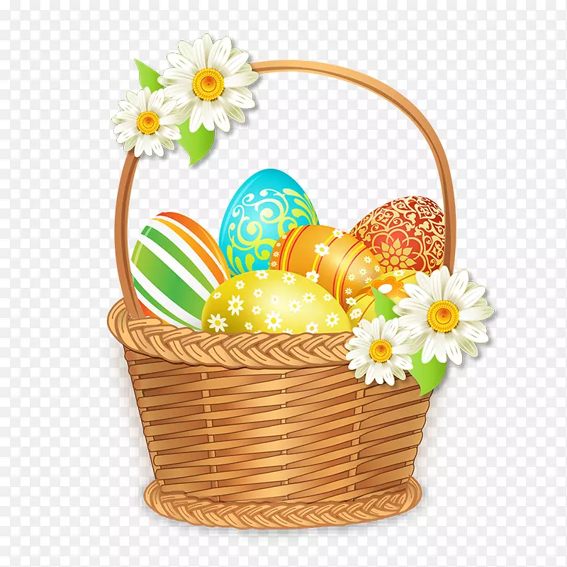 复活节彩蛋-美丽的彩蛋复活节篮子
