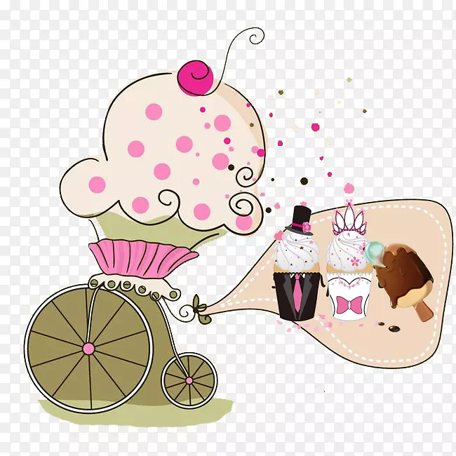 冰淇淋锥草莓冰淇淋-卡通美丽浪漫装饰冰淇淋免费扣材料