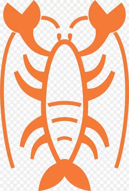 平面设计插图-橙色对虾
