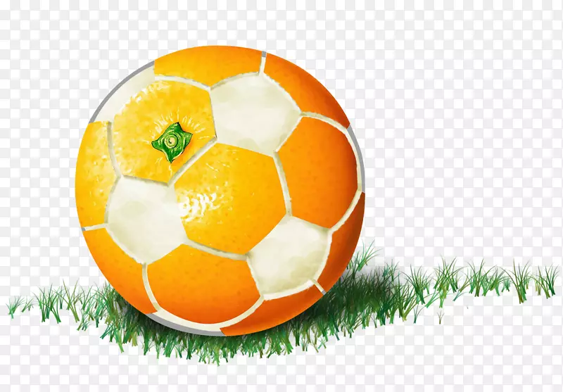 足球创意橙色-创造性橙色足球