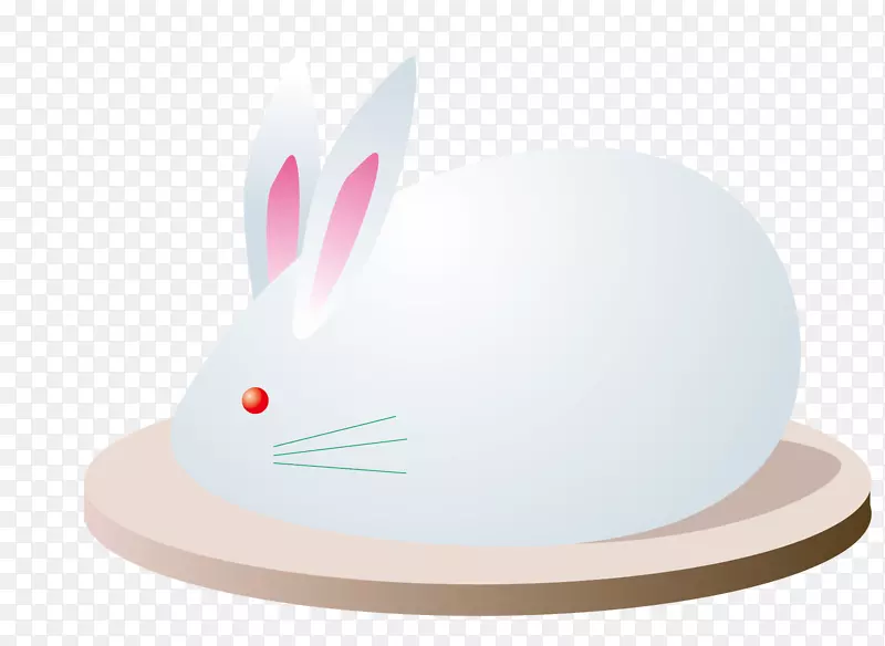 兔扁白色卡通兔