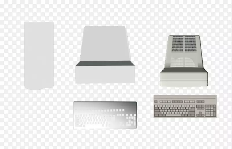 电脑键盘桌面电脑图表平面图彩色白色桌面电脑