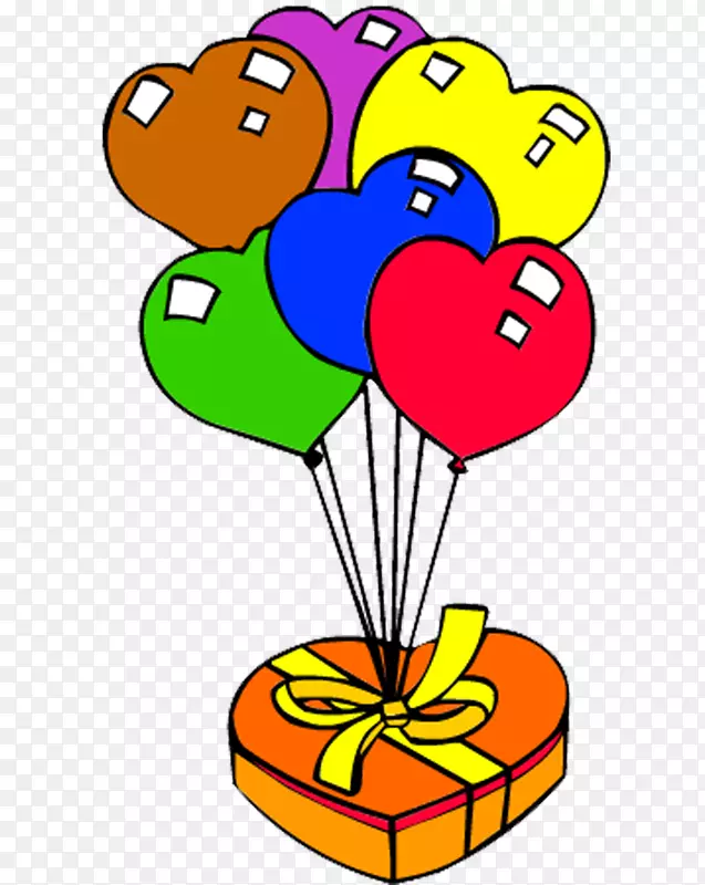 彩心形气球礼盒