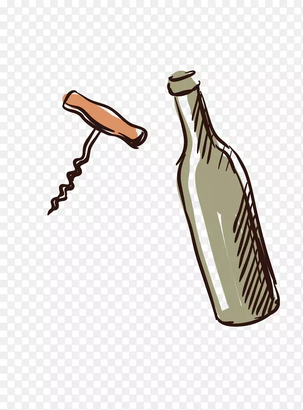 开瓶器-红葡萄酒瓶和瓶塞