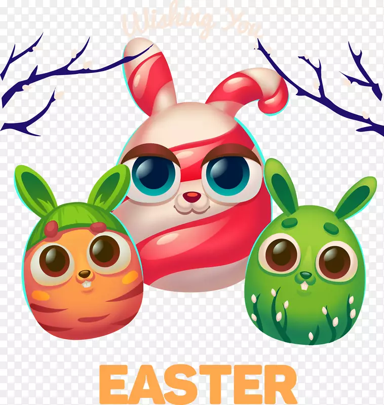 复活节兔子彩蛋免费活页-卡通兔子