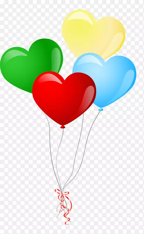 气球心情人节剪贴画-美丽的彩色气球