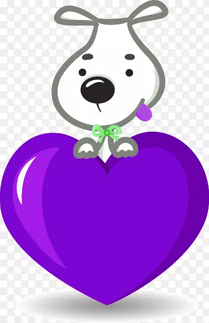 爱狗-可爱的小狗和心形气球