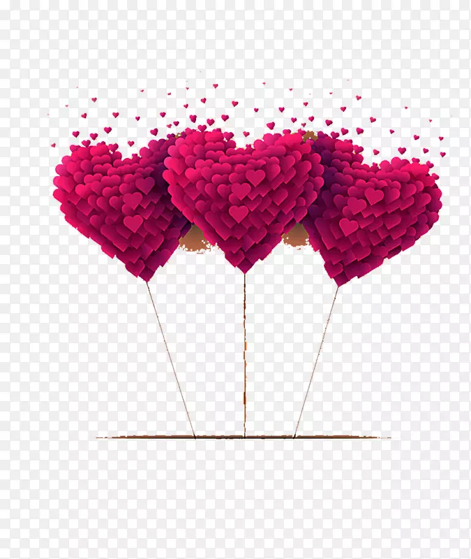 情人节心脏夹艺术-粉红色气球喜欢图片材料