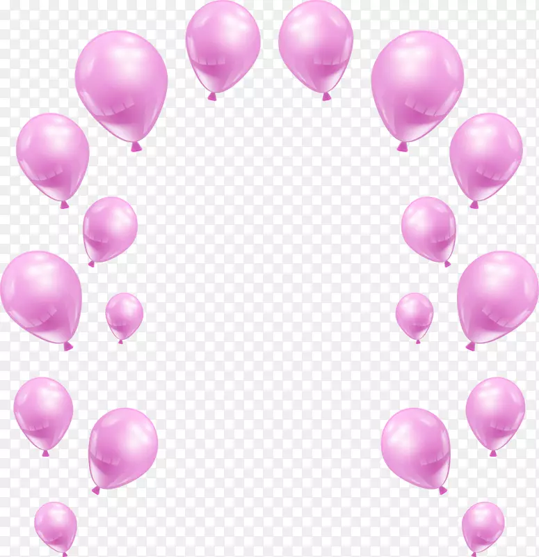 粉红气球.手绘珍珠气球