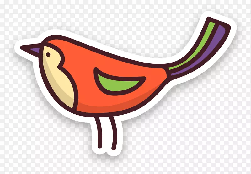 鸟橙-卡通橙色鸟