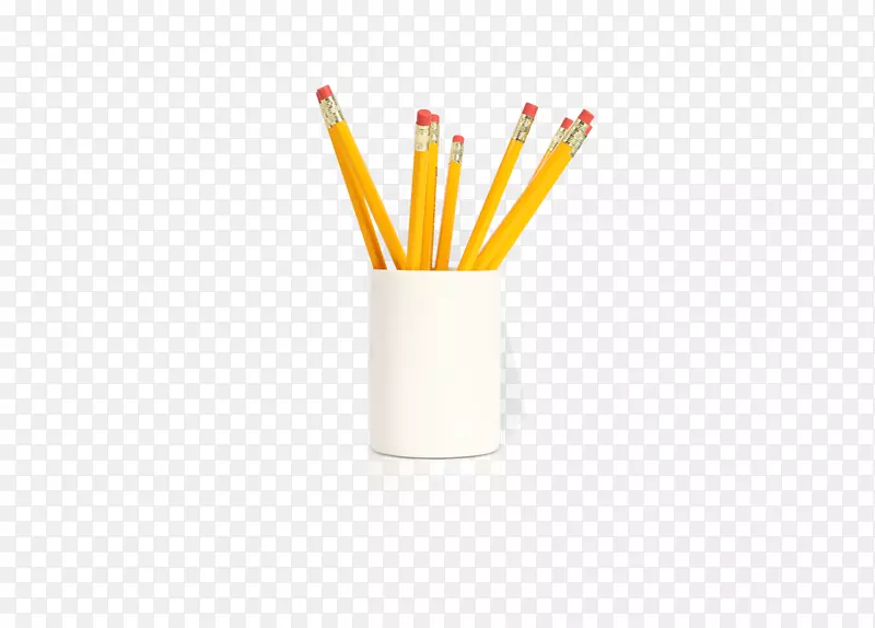 铅笔-笔架上有一支黄色的铅笔。