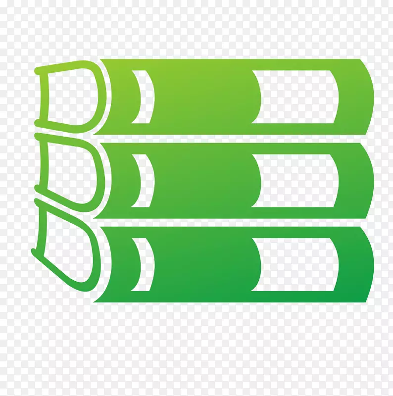书籍图标-绿色堆叠书籍