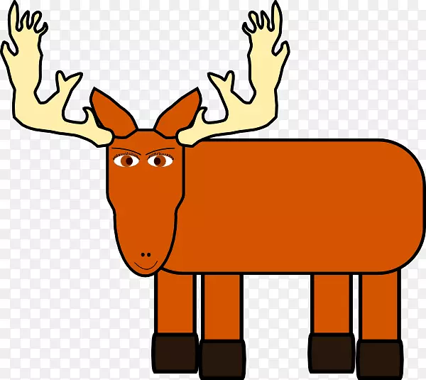 驼鹿动画剪辑艺术-卡通驼鹿剪贴画