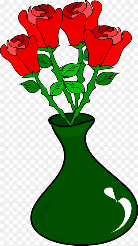 花瓶玫瑰插花艺术-svgz