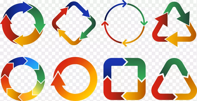 符号环图标-彩色环不规则图形