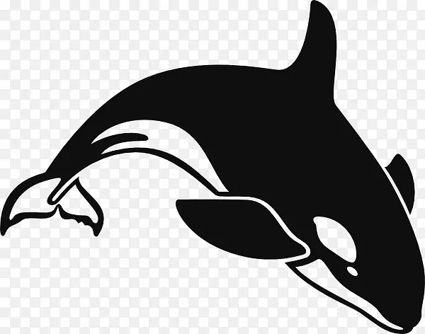 虎鲸座头鲸剪贴画-卡通鲸PNG