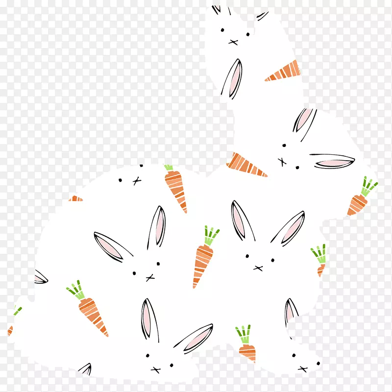 欧洲兔胡萝卜图案-萝卜兔装饰图案