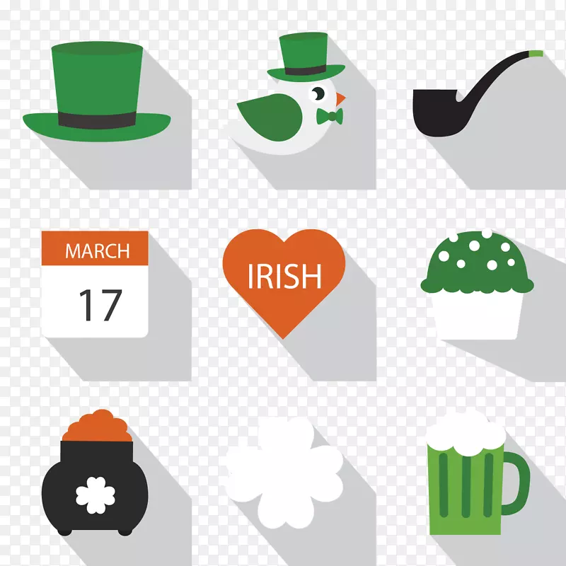 爱尔兰圣帕特里克斯日下载图标-圣。帕特里克节精美的图标材料