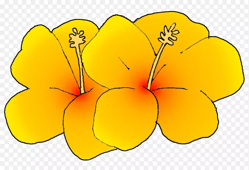 花卉黄色皇室-免费剪贴画-芙蓉花艺术