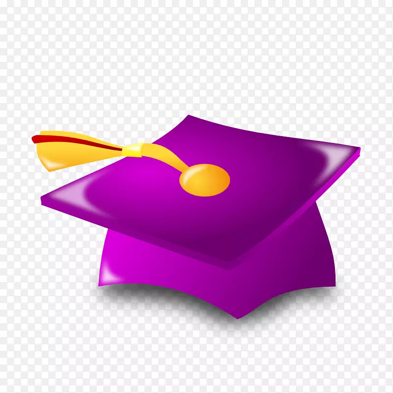 方形学术帽毕业典礼紫色剪贴画-毕业图片