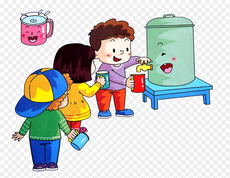 儿童饮水-然后是水管