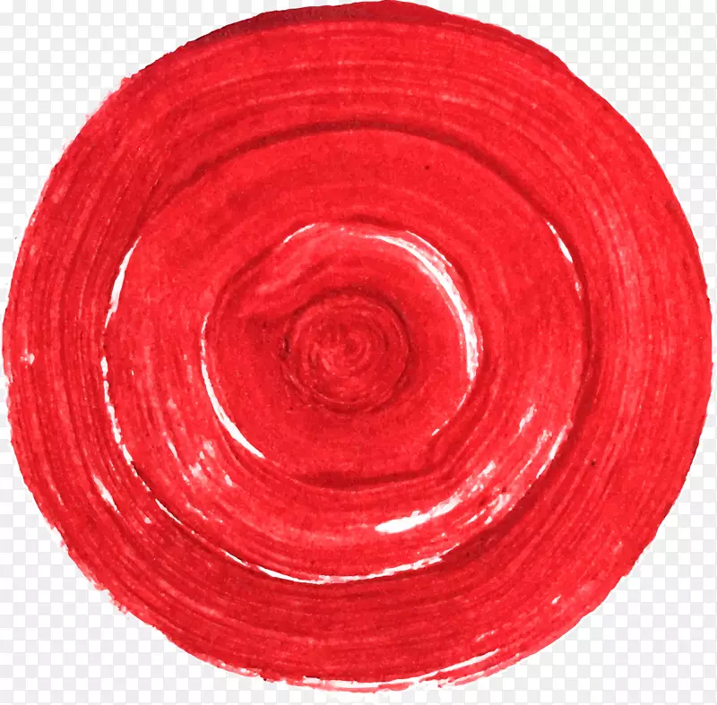 红色手绘红色圆形粉末标签
