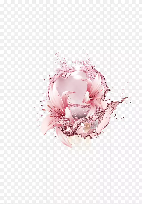 粉红花瓣下载-粉红色花瓣图案装饰背景冷凝水样