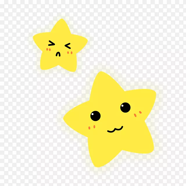 星光黄五角星表情-浮星