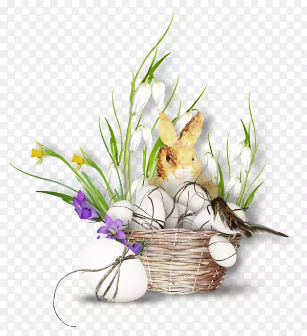 复活节兔子彩蛋夹艺术篮子彩蛋装饰图案