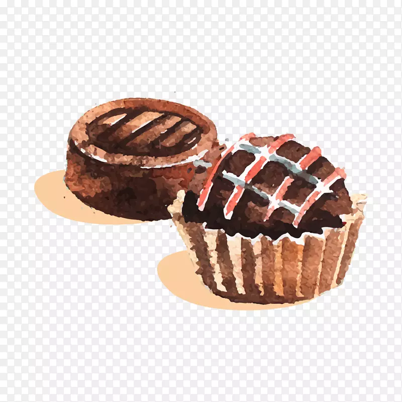 波旁巧克力蛋糕布里加迪罗水彩画蛋糕