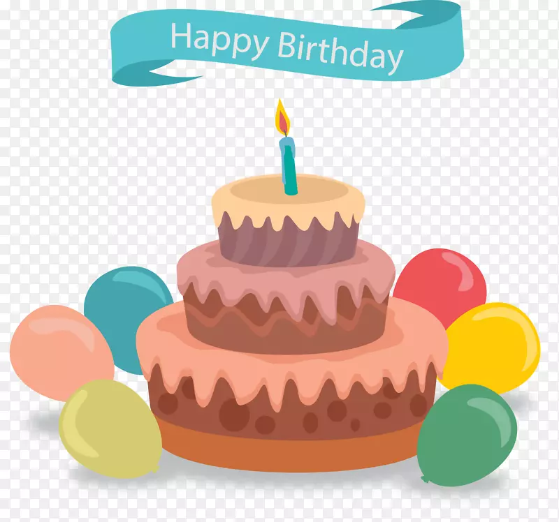 生日蛋糕贺卡气球手绘蛋糕