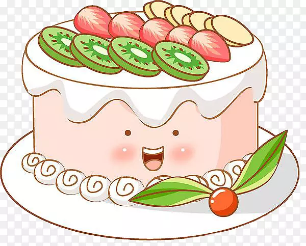 生日蛋糕玉米饼奶油夹艺术手绘蛋糕