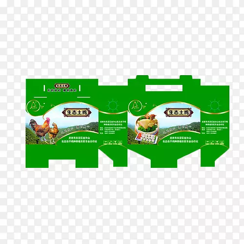 鸡盒包装标签-绿色鸡肉包装开发视图