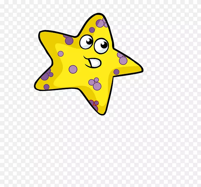 黄色紫色卡通明星点