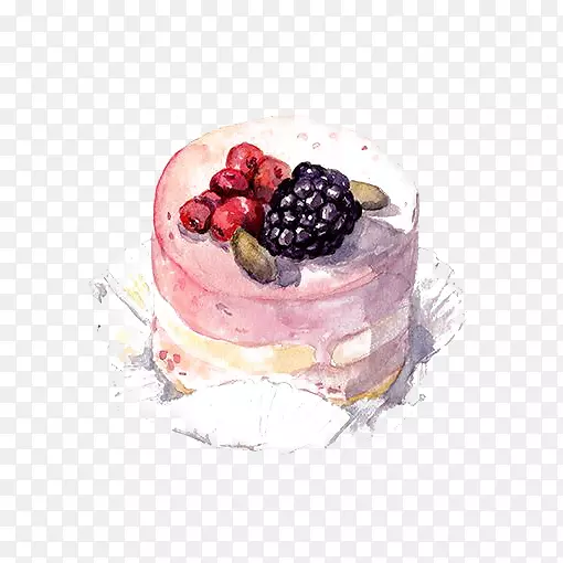 水彩画摄影素描蛋糕