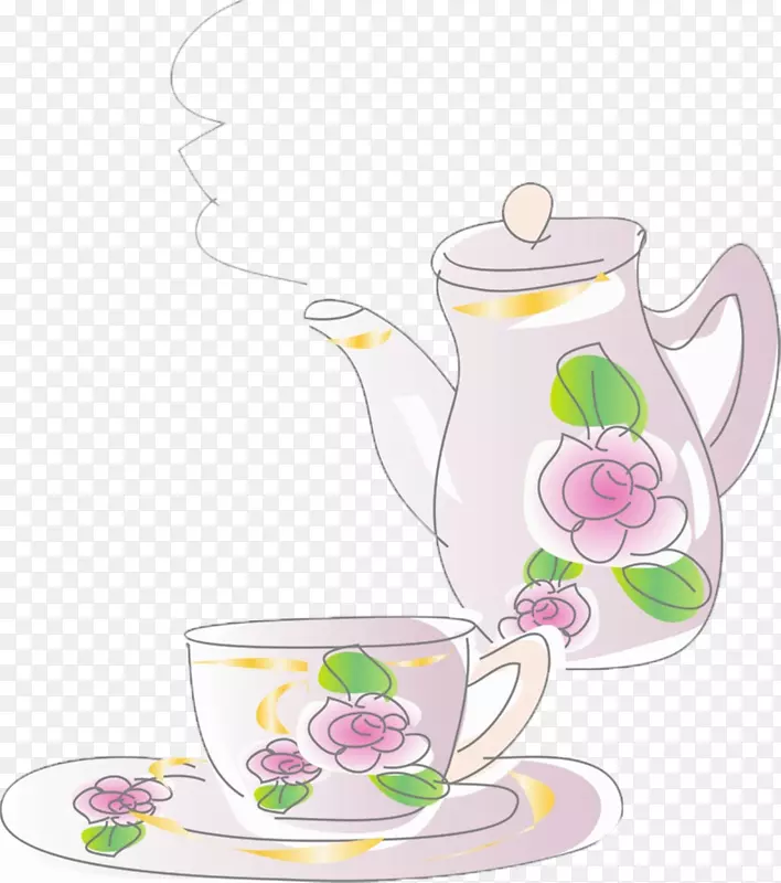 茶杯插图-艺术茶