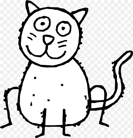 猫狗夹艺术卡通黑白猫
