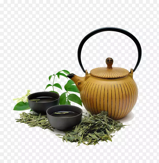 绿茶冰淇淋抹茶龙井茶茶壶茶