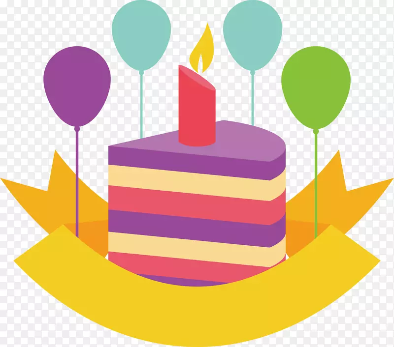 生日蛋糕气球-一个用蛋糕标签装饰的气球