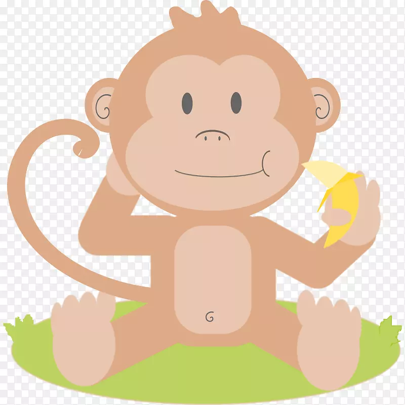猴宝宝，灵长类动物剪贴画.猴子的卡通图片